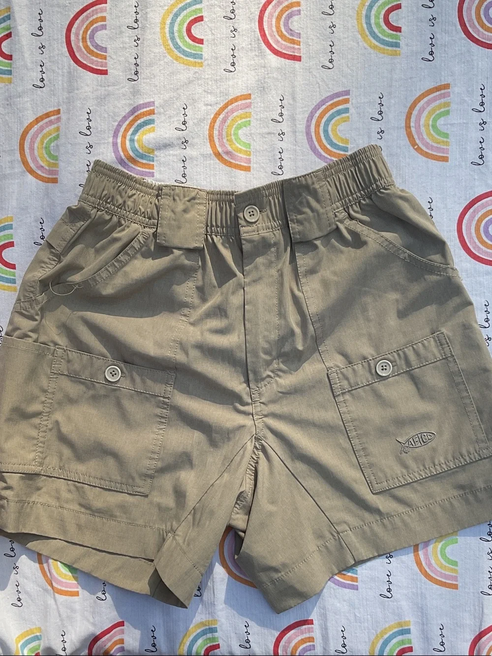 AFTCO Kids Cargo Shorts in Khaki